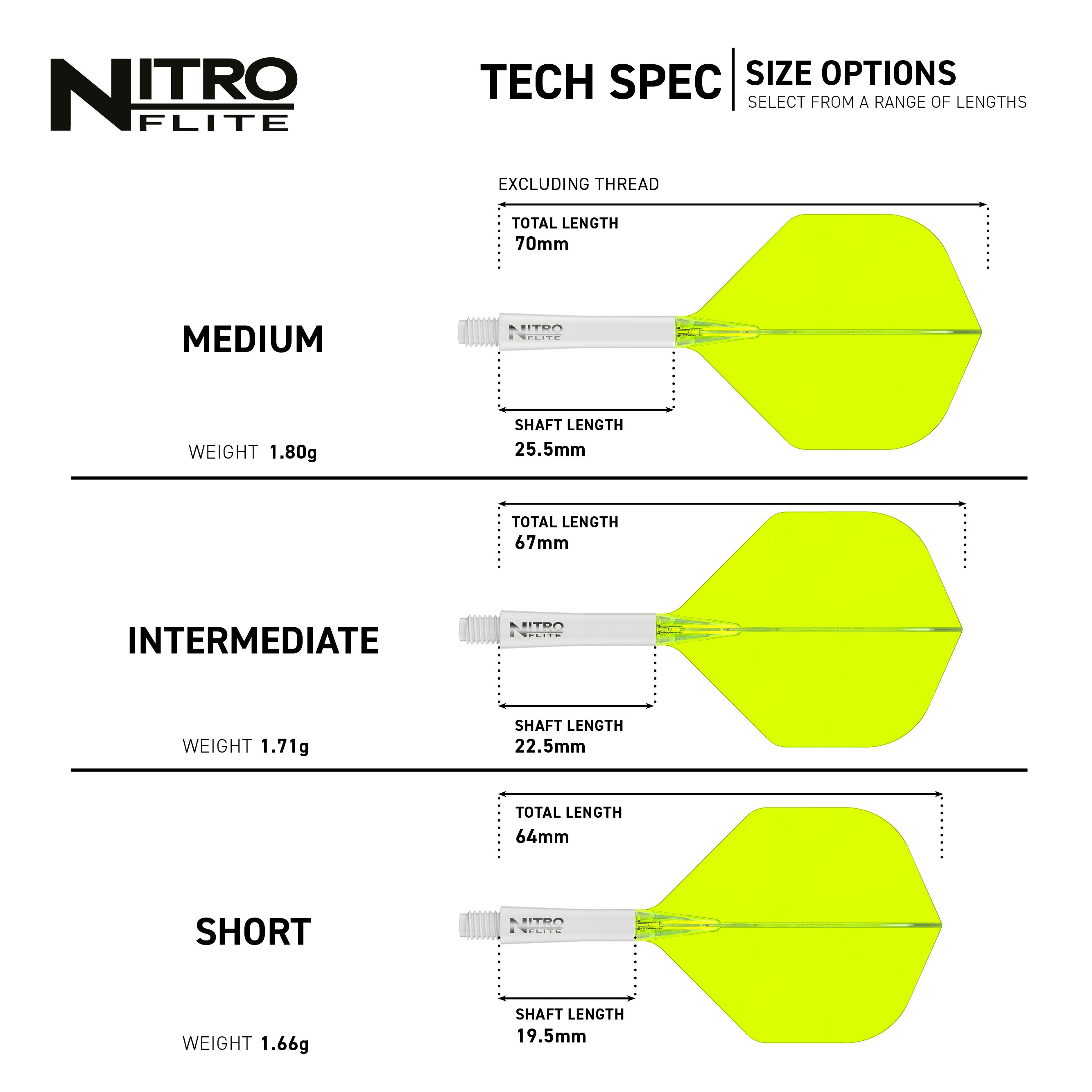 Nitro Flite - Integrated Flight and Shaft White & Yellow