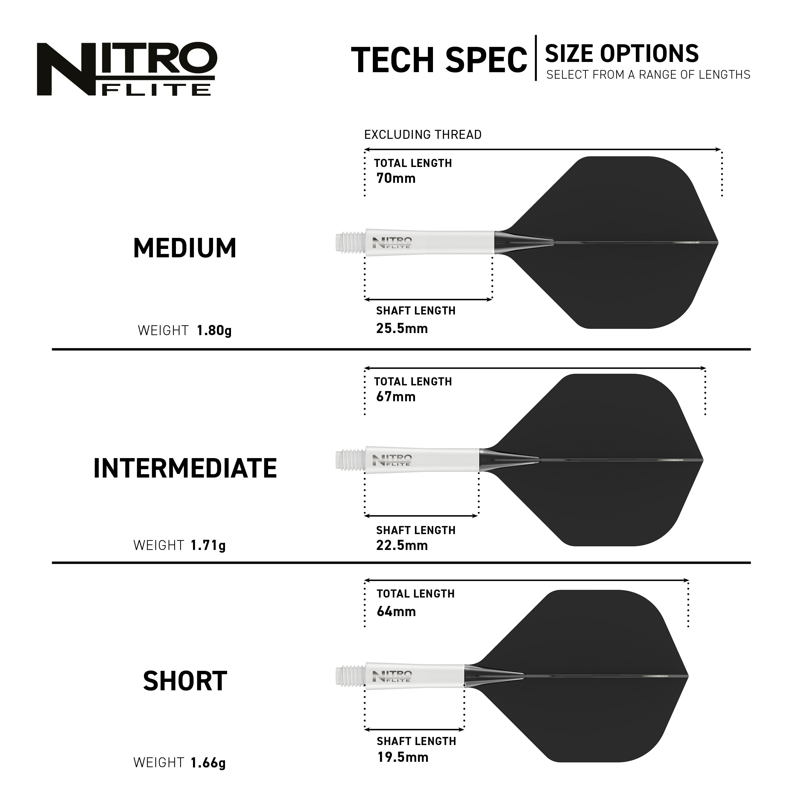 Nitro Flite - Integrated Flight and Shaft White & Black